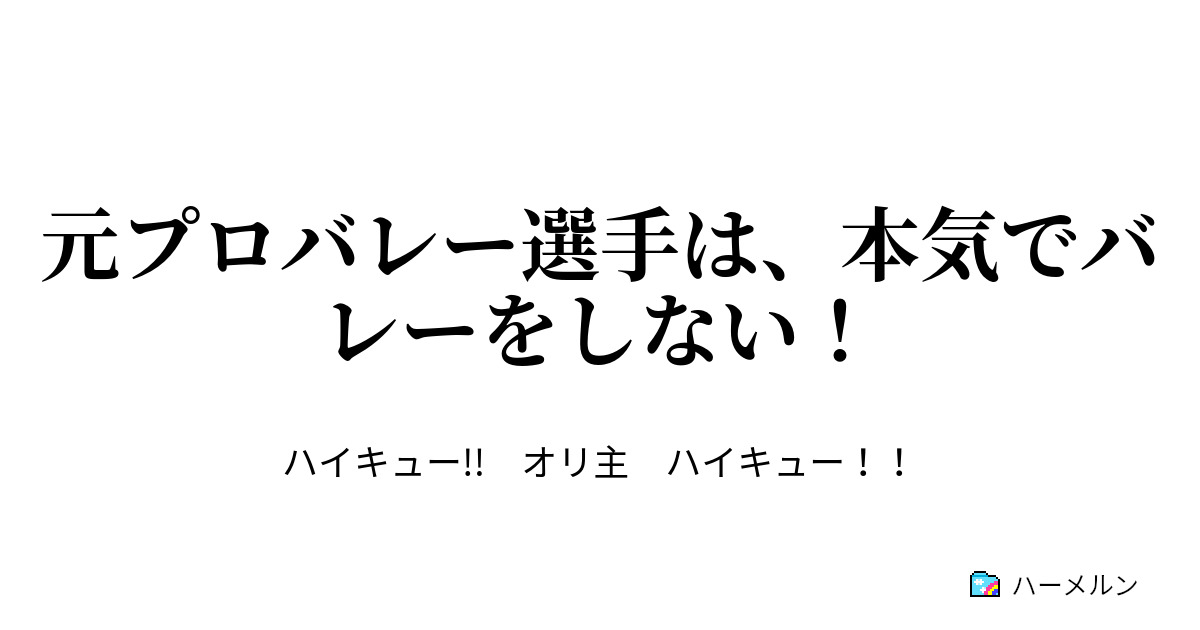 ハイキュー 夢小説 男主