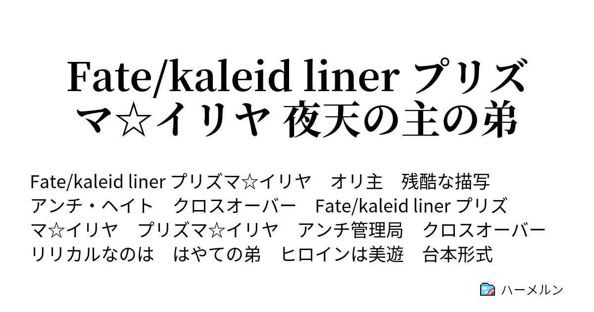 Fate Kaleid Liner プリズマ イリヤ 夜天の主の弟 ハーメルン