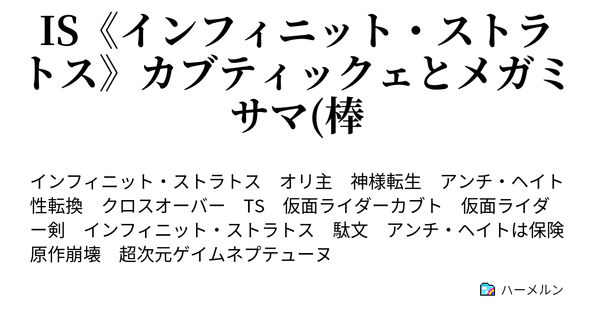 Is インフィニット ストラトス カブティックェとメガミサマ 棒 ハーメルン