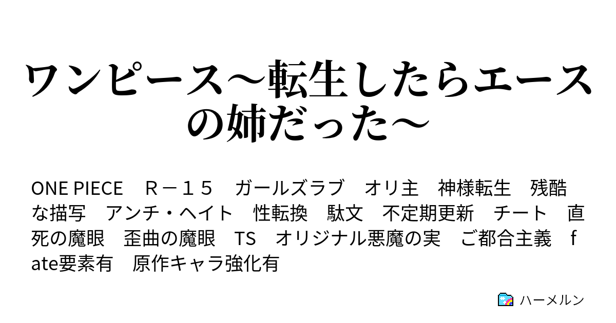 ワンピース 転生したらエースの姉だった ハーメルン